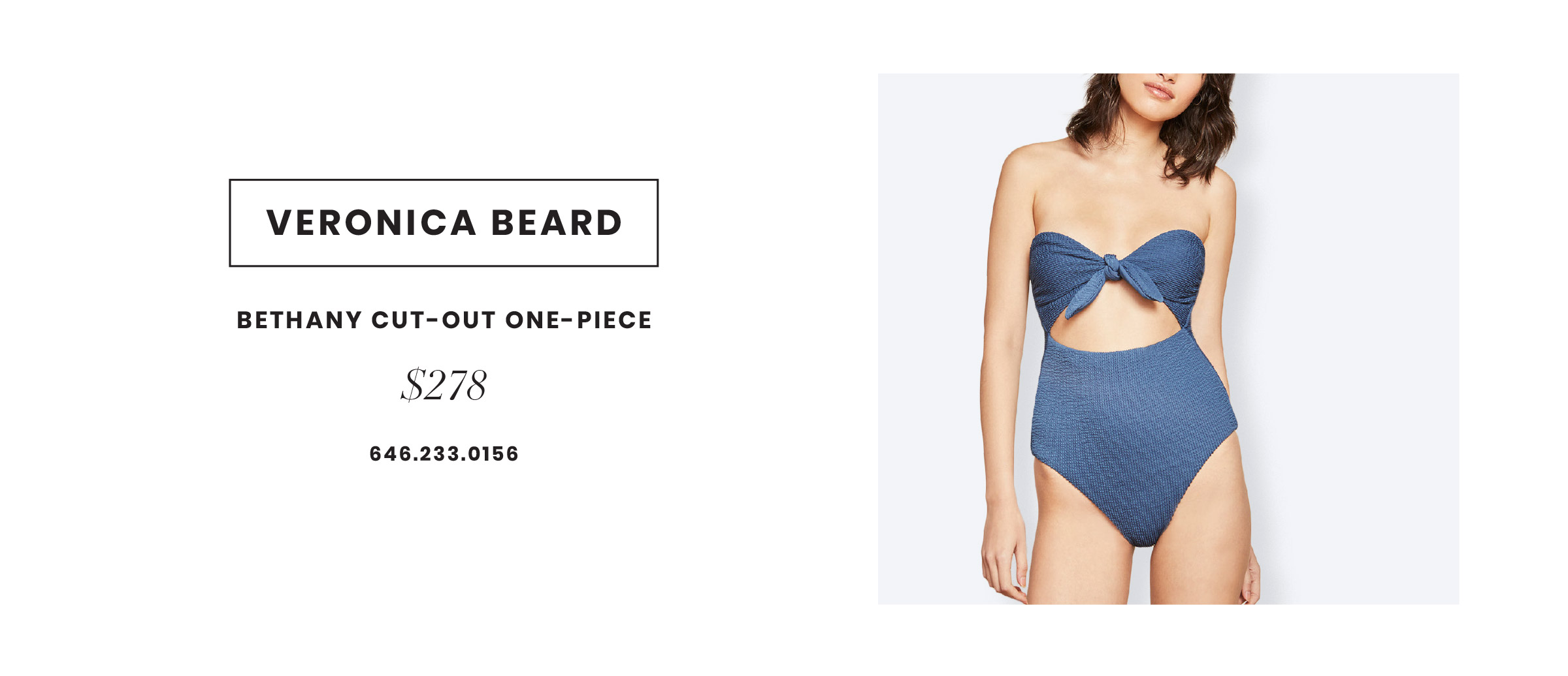 Veronica Beard ribbed strapless cut out one piece swimsuit