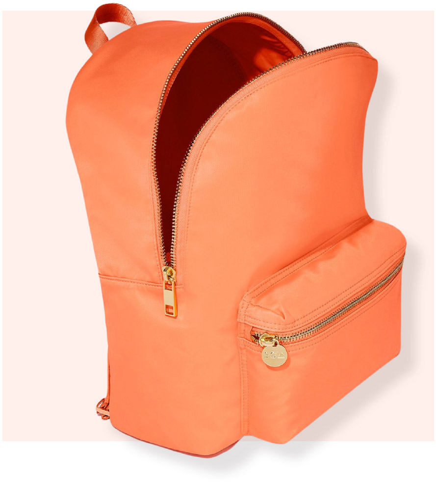 Madison Stoney Clover Lane orange nylon backpack for back to school