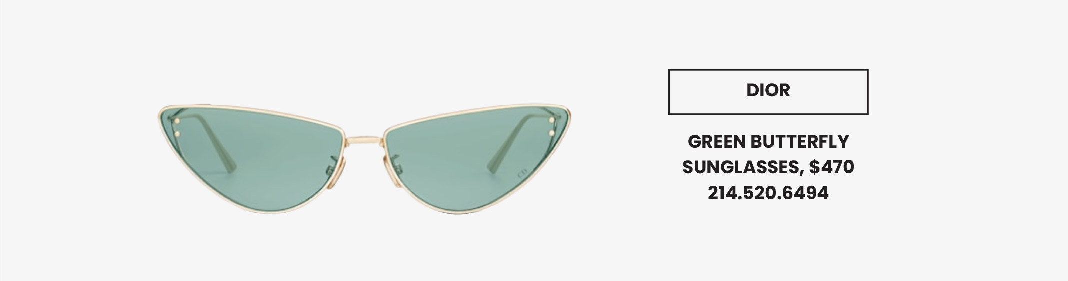 DIOR GREEN BUTTERFLY SUNGLASSES