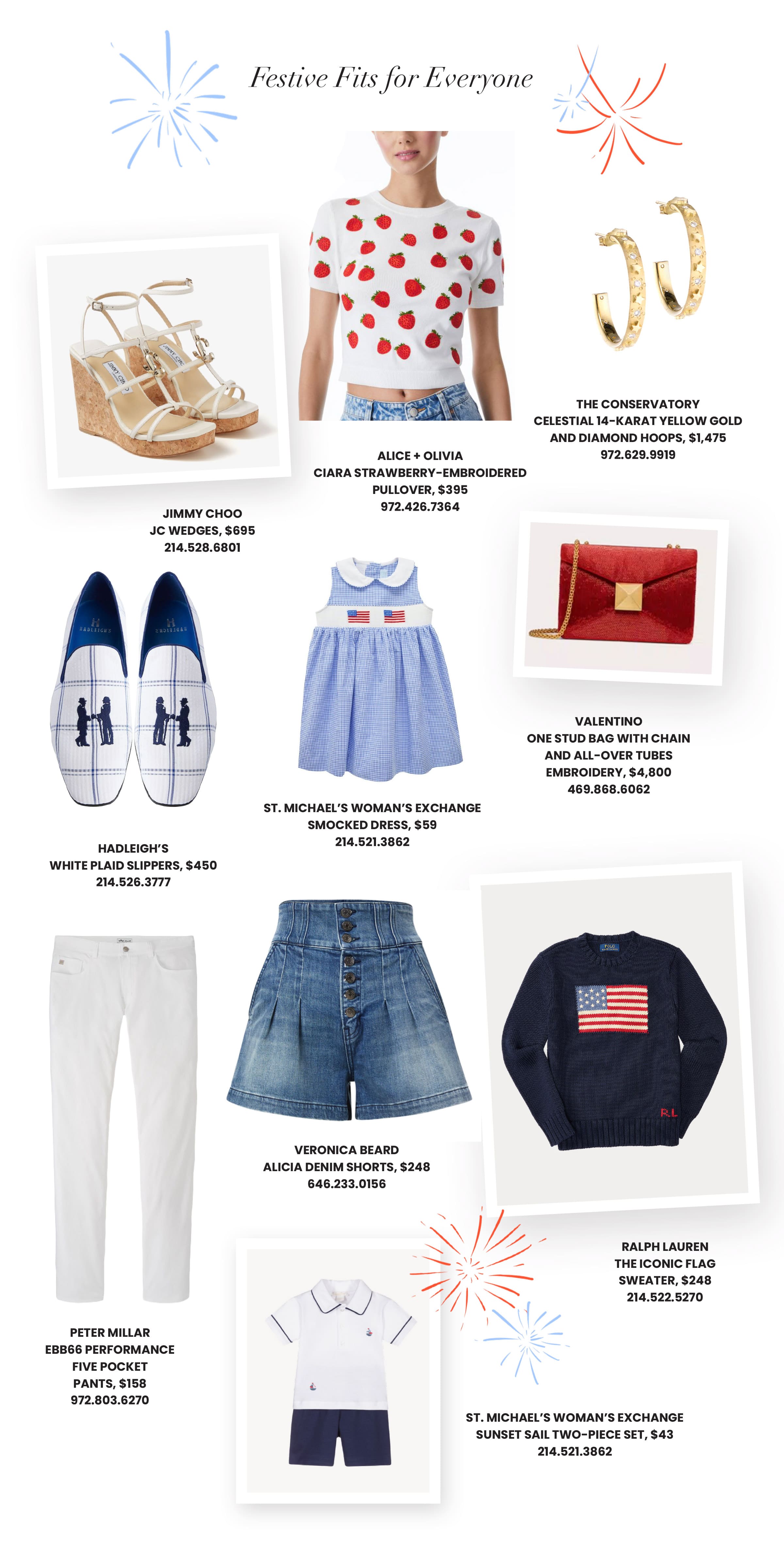Fourth of July red, white, and blue outfits for women, men, and kids