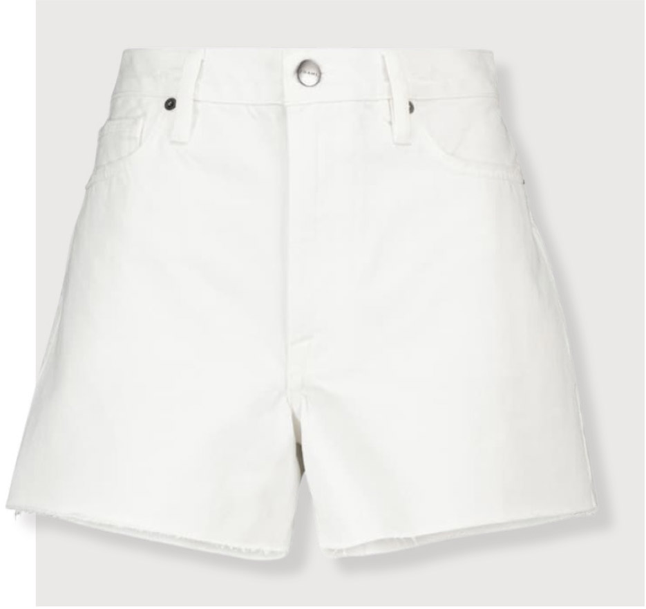 Frame jeans high-rise white denim shorts