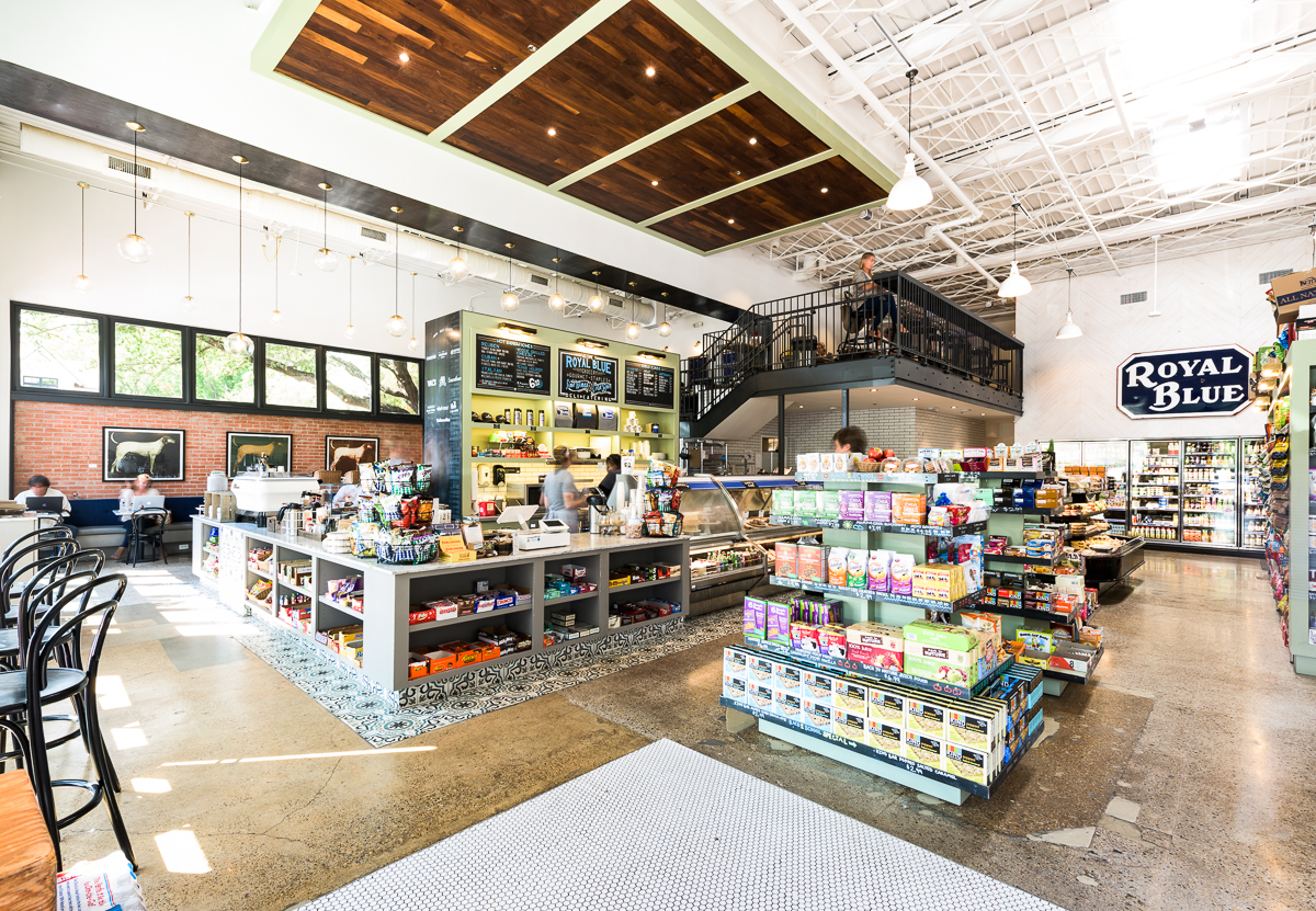 Sitting at 7,000 square feet, Royal Blue Grocery in Highland Park Village serves as the brand's largest location serves as an urban market and cafe.