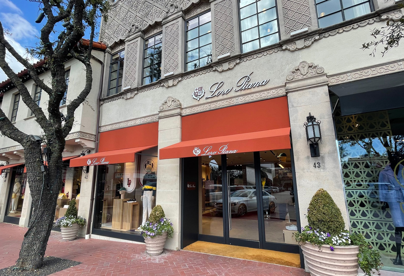 Loro Piana store front in Highland Park Village