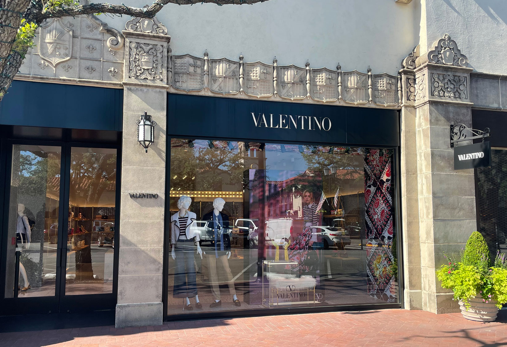 Valentino store front in Highland Park Village
